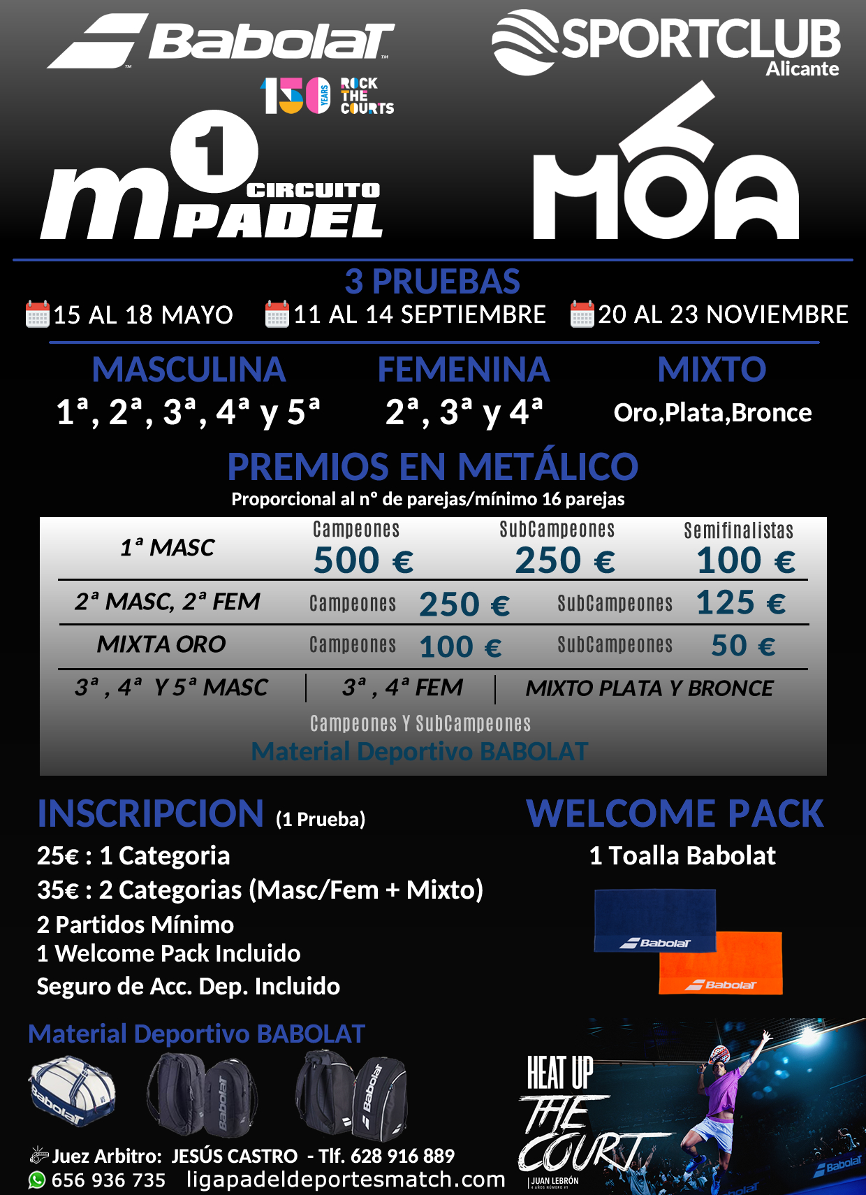 Cartel del Circuito M1Padel - Babolat - SportClub - MOA