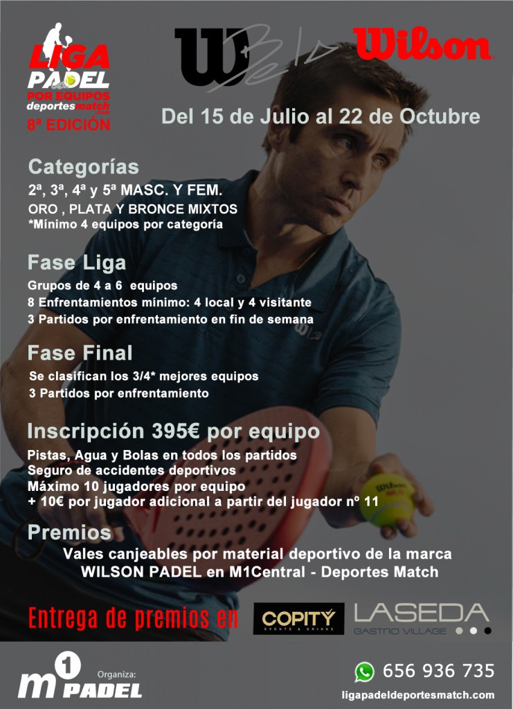 Cartel de la 8ª Edición de la liga de Padel Por Equipos