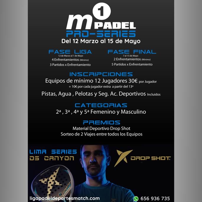Cartel Torneo M1 Padel Pro Series por Equipos