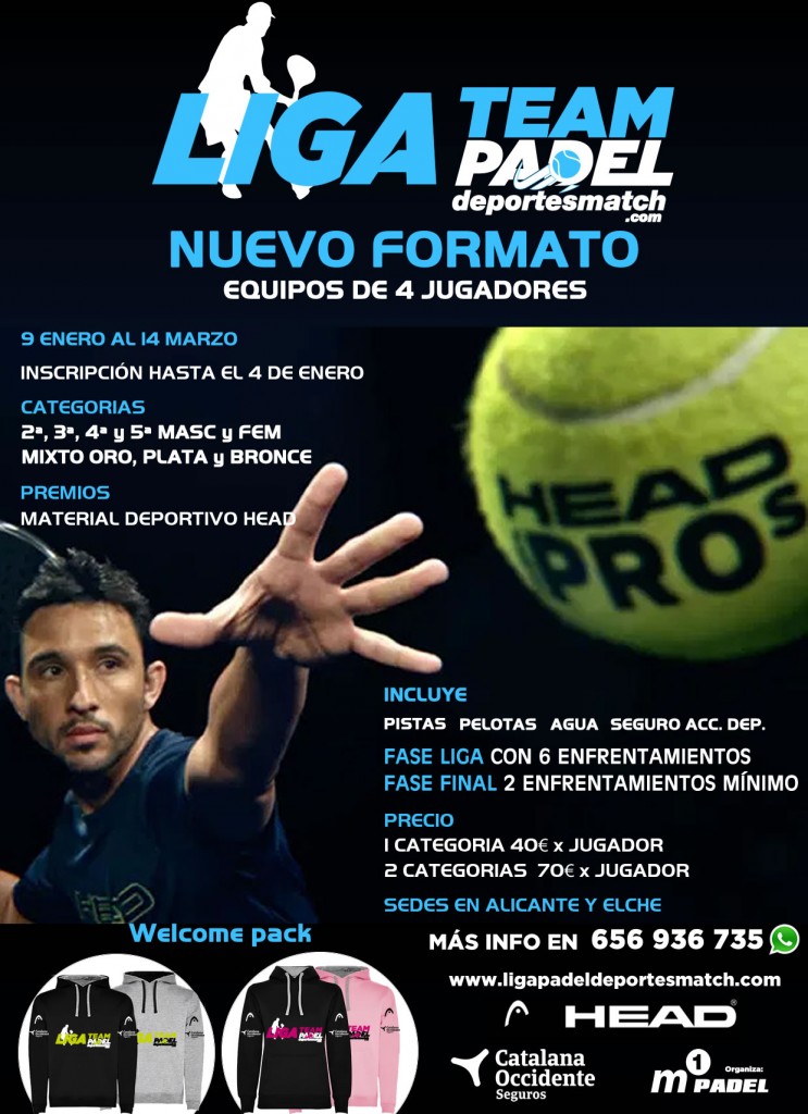 Cartel del nuevo formato de la Liga Team Padel - Deportes Match
